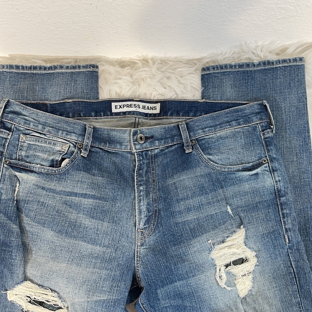Express Rocco Slim Fit Skinny Leg Distressed Jeans - Picture 7 of 12